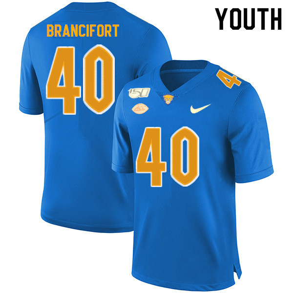 2019 Youth #40 Grey Brancifort Pitt Panthers College Football Jerseys Sale-Royal
